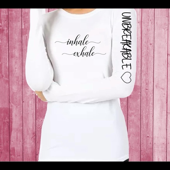 Inhale-Exhale, white long sleeve - Picture 1 of 1